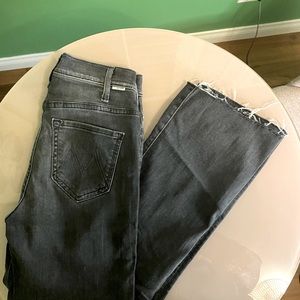 MOTHER Hustler Ankle Fray, faded black, size 25